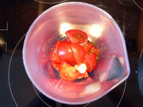 Tomate und Knoblauch