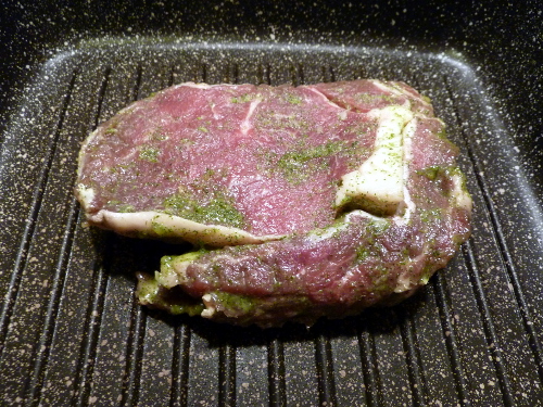 Rib-Eye-Steak in der Grillpfanne