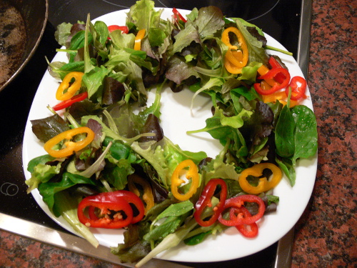 Salat vorbereitet