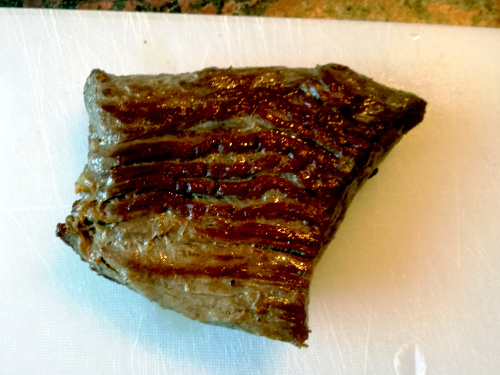 Flank-Steak, man sieht die Maserung