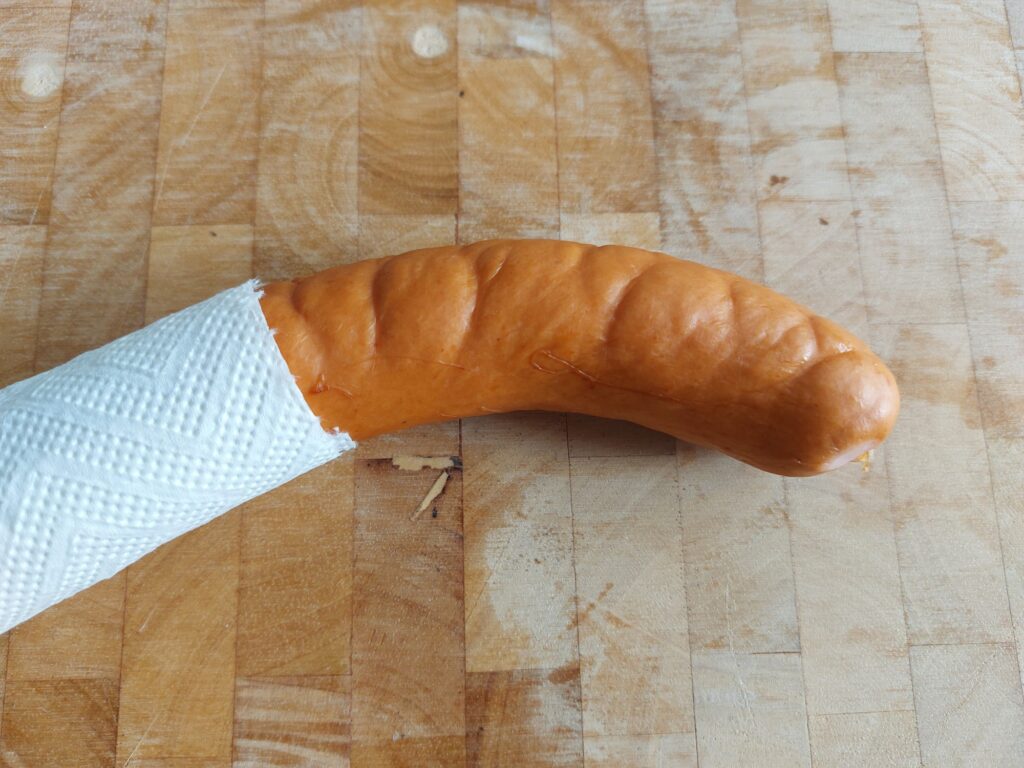 Bockwurst als Low-Carb-Protein-Riegel