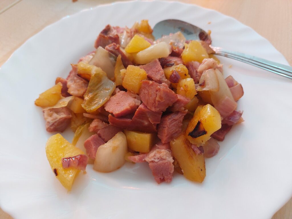 Kartoffel-Chicoree-Kassler-Pfanne