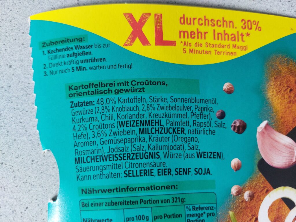 Pulver-Kartoffelbrei "Dönergeschmack"