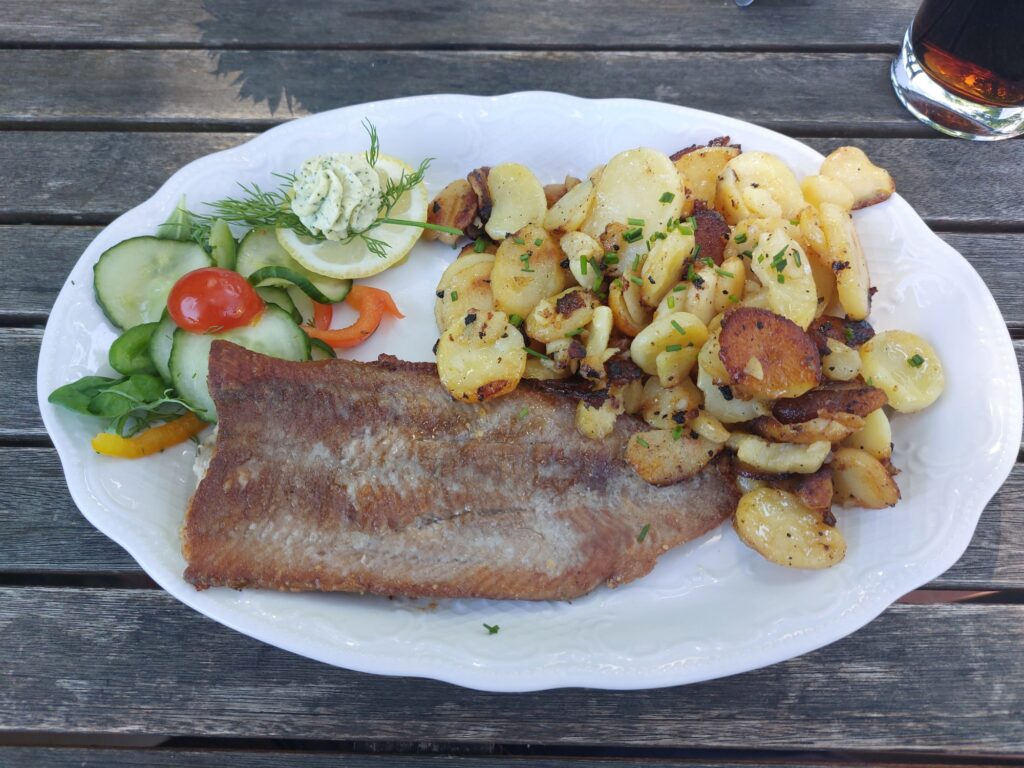 Bratkartoffeln mit Welsfilet